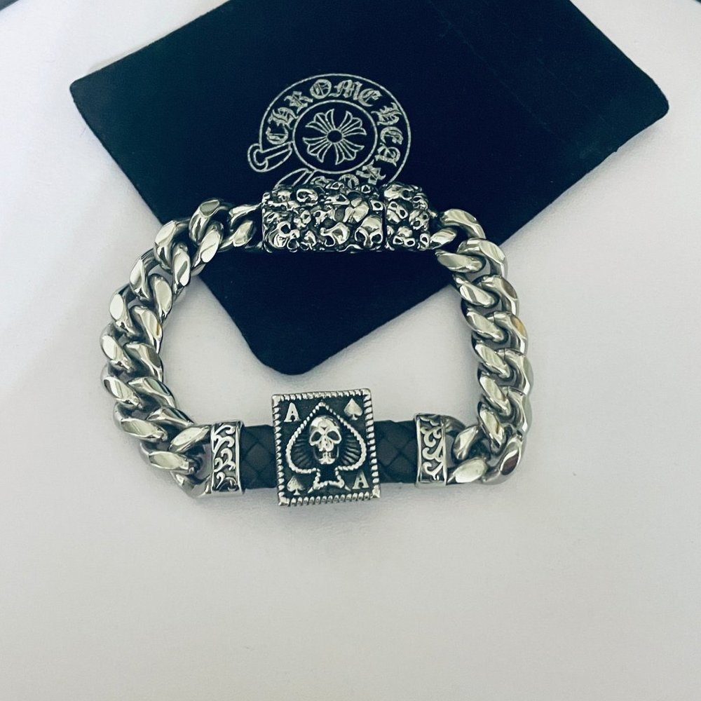 Chrome He@rts Crocodile Spade Demon ♠️ bracelet